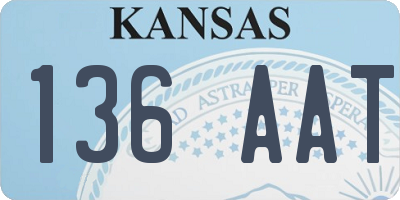 KS license plate 136AAT
