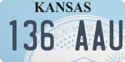 KS license plate 136AAU