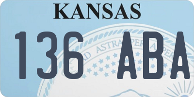 KS license plate 136ABA