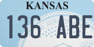 KS license plate 136ABE