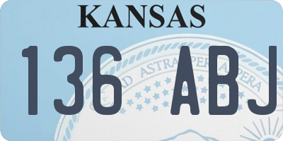 KS license plate 136ABJ