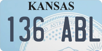 KS license plate 136ABL