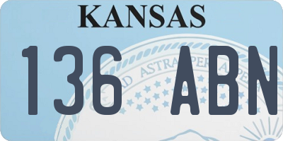 KS license plate 136ABN