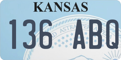 KS license plate 136ABQ