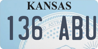 KS license plate 136ABU