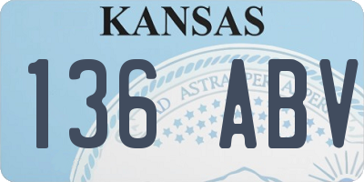 KS license plate 136ABV