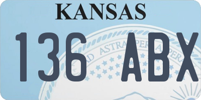 KS license plate 136ABX