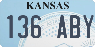 KS license plate 136ABY