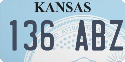KS license plate 136ABZ