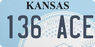 KS license plate 136ACE