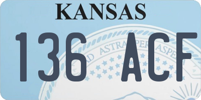 KS license plate 136ACF