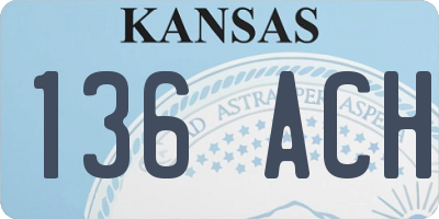 KS license plate 136ACH