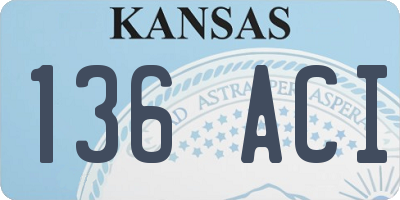 KS license plate 136ACI