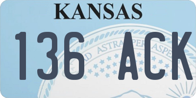 KS license plate 136ACK