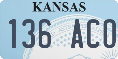 KS license plate 136ACO