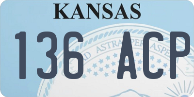 KS license plate 136ACP