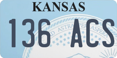 KS license plate 136ACS