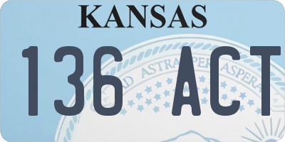 KS license plate 136ACT