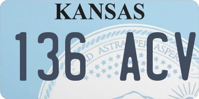 KS license plate 136ACV