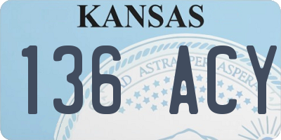 KS license plate 136ACY