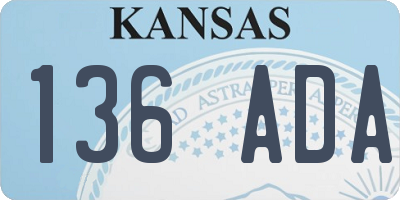 KS license plate 136ADA