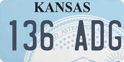 KS license plate 136ADG