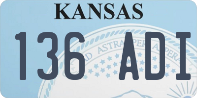 KS license plate 136ADI