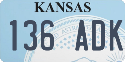 KS license plate 136ADK