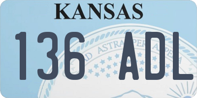 KS license plate 136ADL