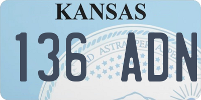 KS license plate 136ADN