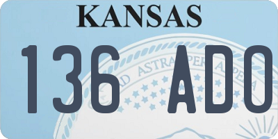 KS license plate 136ADO