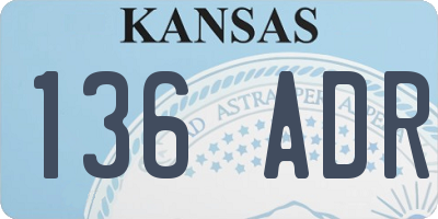 KS license plate 136ADR