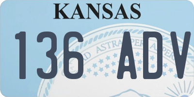 KS license plate 136ADV