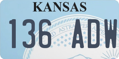 KS license plate 136ADW