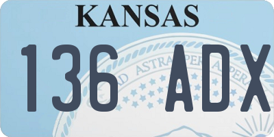 KS license plate 136ADX