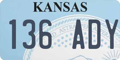 KS license plate 136ADY