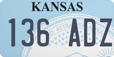 KS license plate 136ADZ