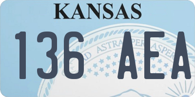 KS license plate 136AEA