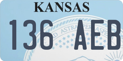 KS license plate 136AEB