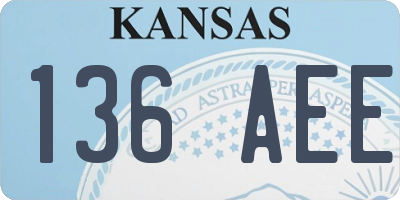 KS license plate 136AEE