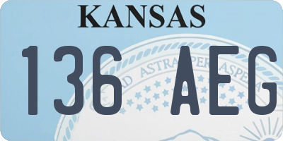 KS license plate 136AEG