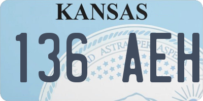 KS license plate 136AEH