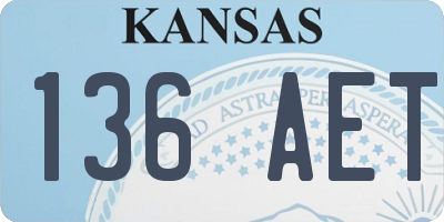 KS license plate 136AET