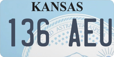 KS license plate 136AEU