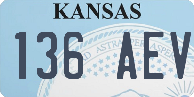 KS license plate 136AEV
