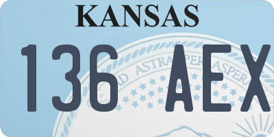 KS license plate 136AEX