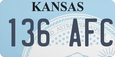 KS license plate 136AFC