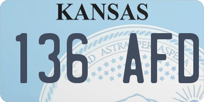 KS license plate 136AFD