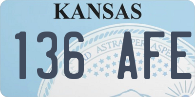 KS license plate 136AFE