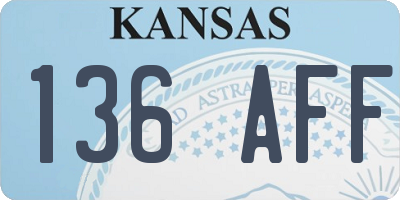 KS license plate 136AFF